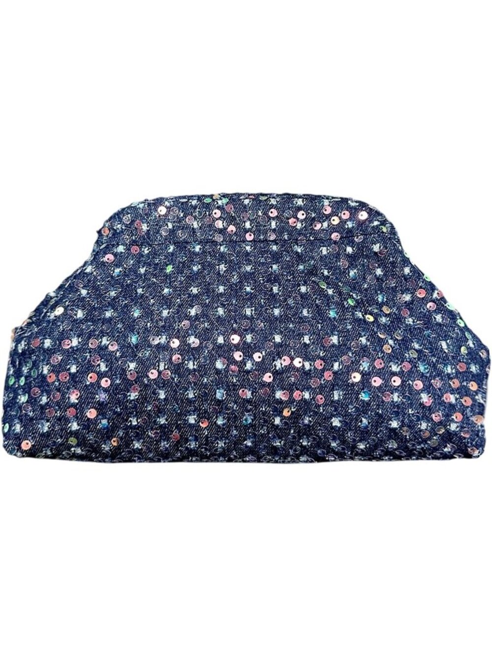 Women's Blue Sequin Cloud Clutch Stylish Wedding Prom Handbag Evening Bag